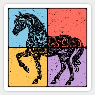 Vintage Horse Silhouette Equestrian Art Sticker